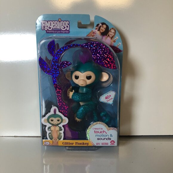 WowWee Fingerlings Glitter Monkey Quincy Interactive Toy Child Birthday Gift NEW - Picture 2 of 4